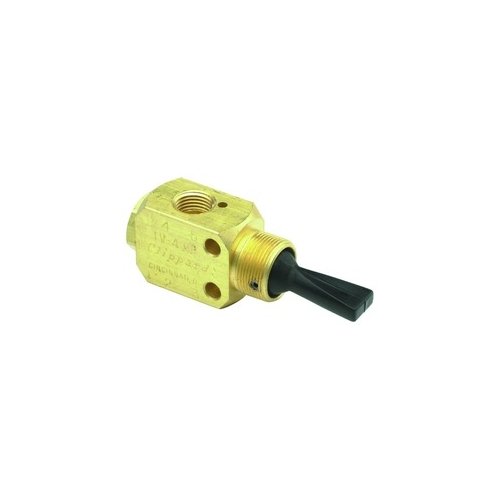 Clippard TV-4MP 3-Position 4-Way Valve, Plastic Toggle, 1/8